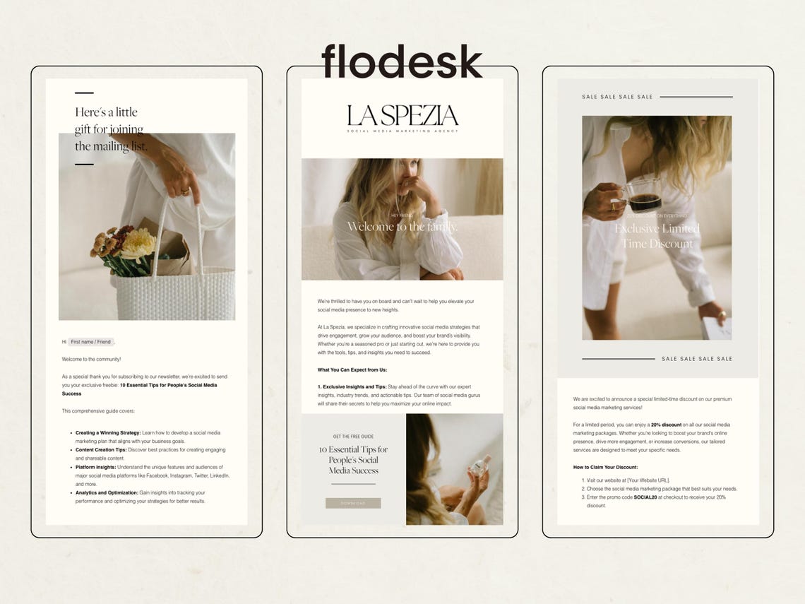 Newsletter Design Using Flodesk Flodesk Email Marketing Templates, Modern Minimalist Newsletter ...
