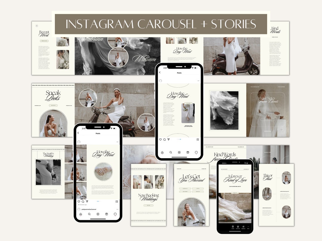 CANVA Modern Instagram Bundle Pack for Photographer, IG Post Carousel ...