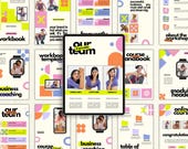 Canva Workbook Template for Coaches & Course Creators, Coaching Tools, Ebook Worksheets, Colorful Magazine, Business Brochure, Lead Magnet