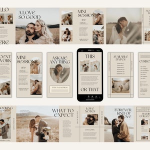 CANVA Modern Instagram Bundle Pack for Photographer, IG Post Carousel ...