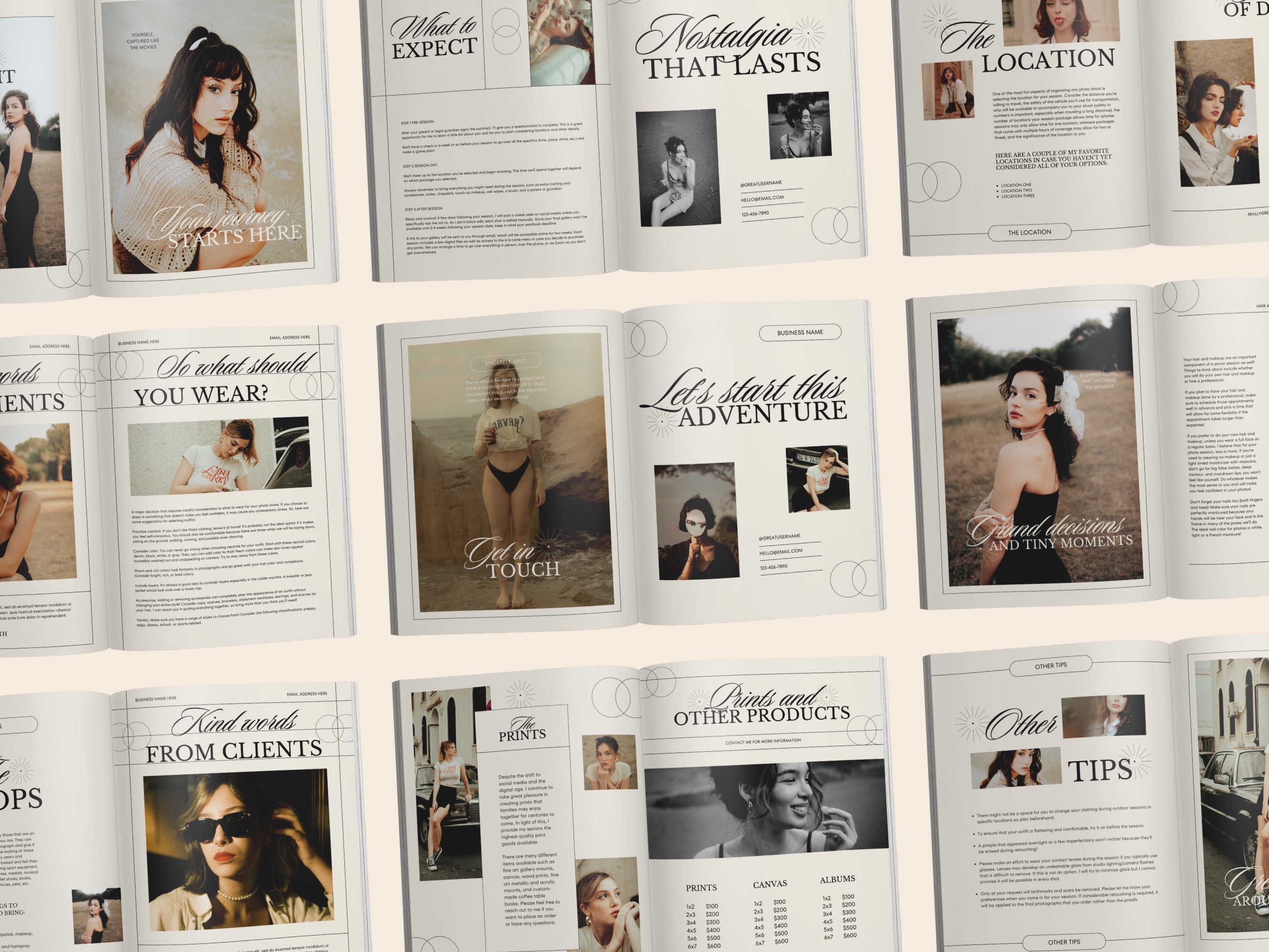 CANVA Modern Senior Session Guide With Content, Pre-written Welcome ...