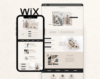 Wix Website Template for Virtual Assistants, Project Management, Admin Support, Entrepreneurs, Modern Design, Creative Wix Templates