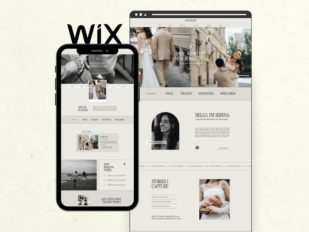 Wix Website Template for Wedding Photographer, Modern Minimalist ...