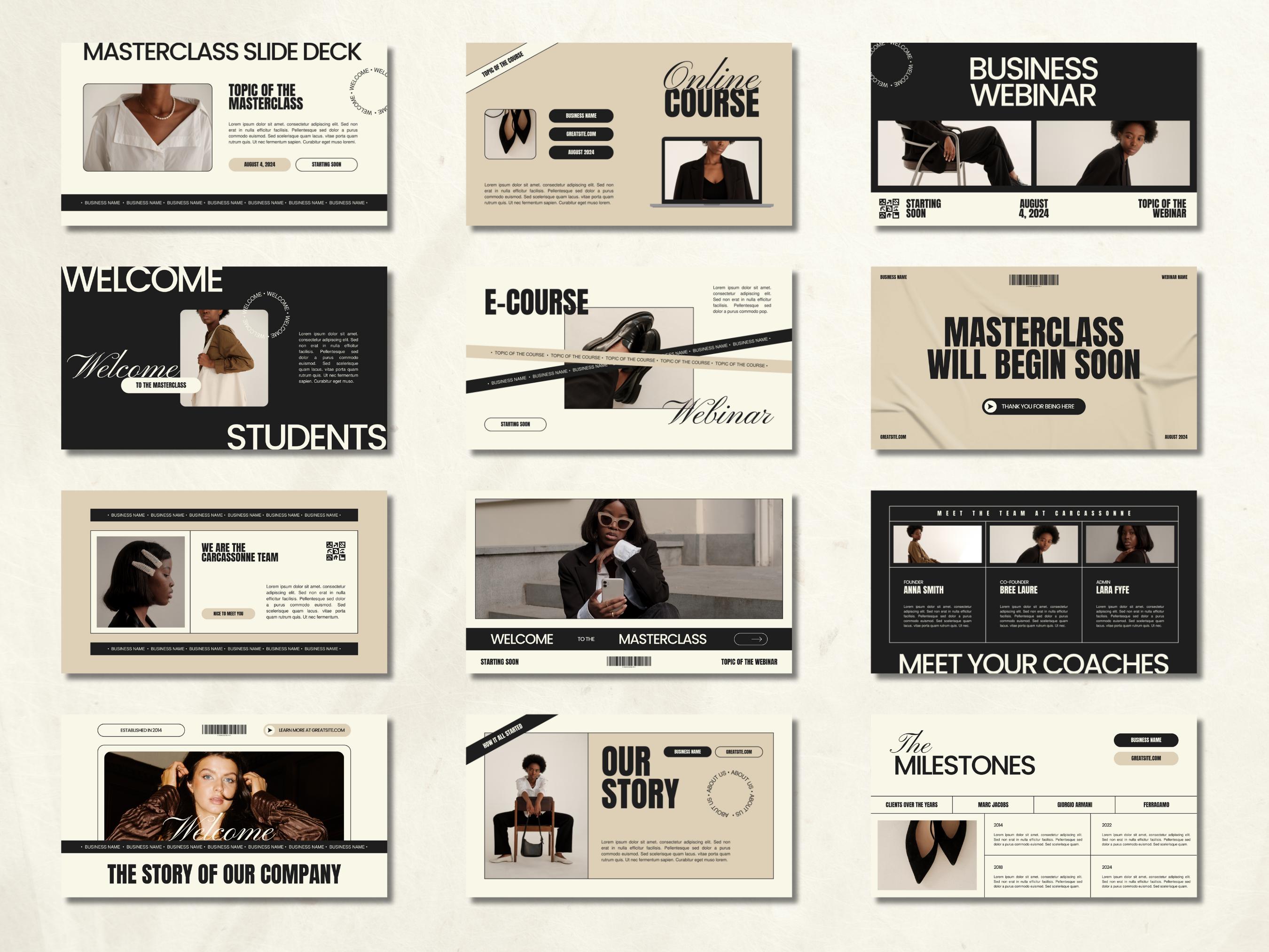 CANVA Business Life Coach Masterclass Template, Webinar Presentation ...