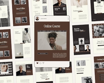 Canva Modern Instagram Stories and Posts Bundle, Editable Templates, Small Business IG Pack Branding, Social Media Marketing Templates