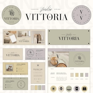 Canva Branding Kit Template, Modern Colorful Branding, Editable Logo, Business Card, Email Signature, Thank You Card, Facebook Youtube Cover