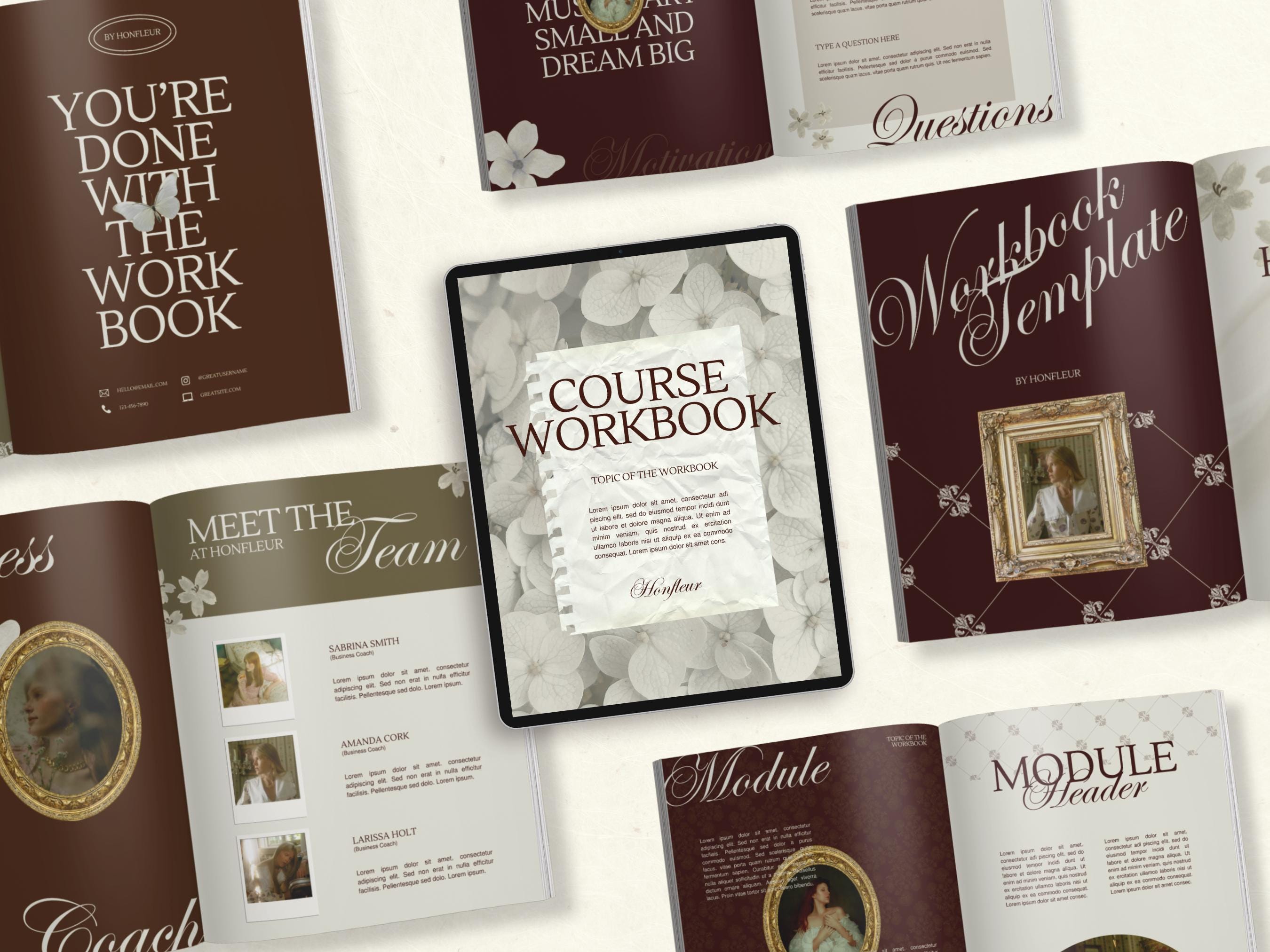 Canva Workbook Template for Coaches &amp; Course Creators, Ebook Worksheets ...