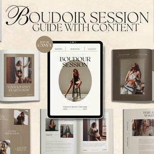 CANVA Modern Boudoir Session Client Guide with Content, Pre-written Preparation Guide, Editable Style Guide, Magazine Template with Copy