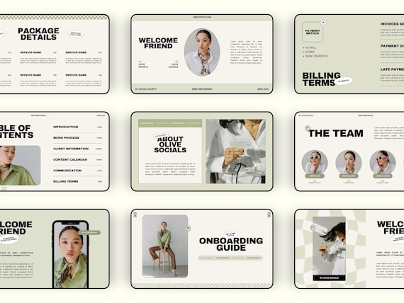 Social Media Manager Onboarding Kit, Canva Client Welcome Guide Packet, SMM Onboarding Guide for Clients, Modern Editable Business Template