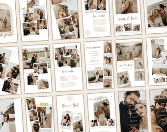 Canva Photographer Boho Instagram Stories Bundle Editable Templates Wedding Photography Elopement Engagement IG Stories Pack Branding