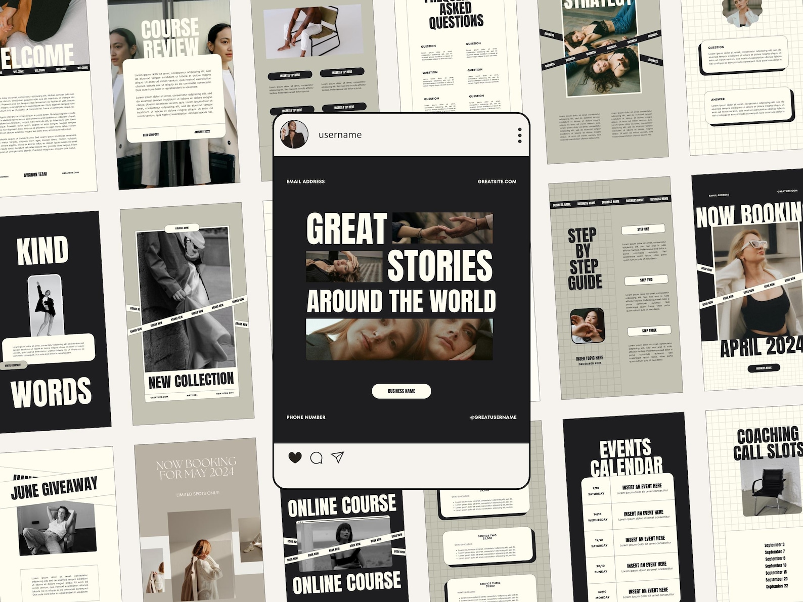 CANVA Modern Instagram Bundle Pack Small Business, IG Post Carousel ...