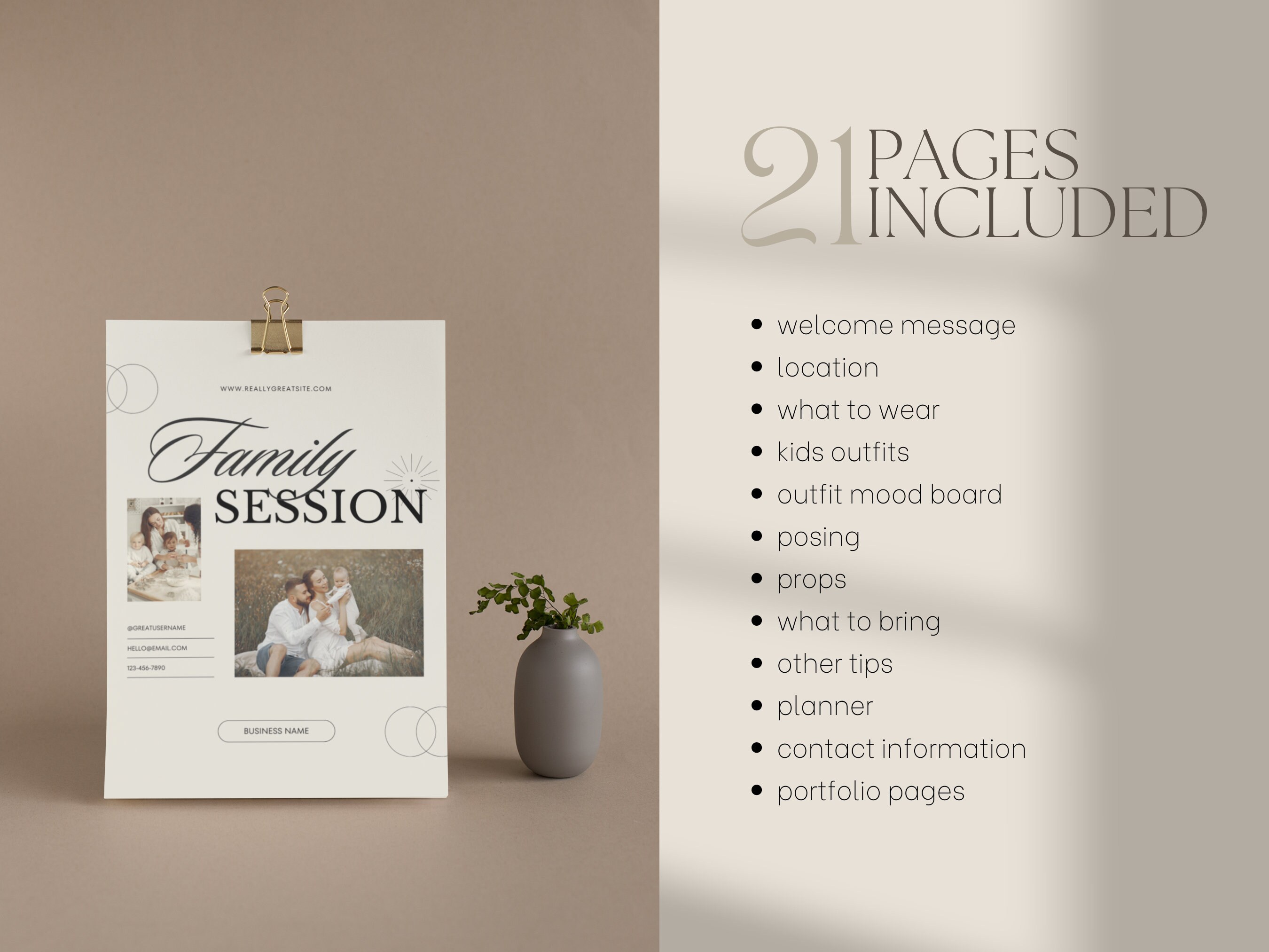 CANVA Modern Family Session Client Guide With Content, Pre-written ...