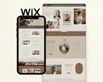 Wix Website Template for Wedding Photographer, Boho Website Design, Elopement Photography Website, Creative Wix Templates, Wix Web Design