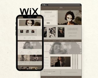 Wix Website Template for Wedding Photographer, Modern Luxe Brown Website Design, Photography Website, Creative Wix Templates, Wix Web Design
