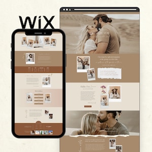 Wix Website Template for Wedding Photographer, Boho Website Design, Photography Website, Creative Wix Templates, Wix Web Design