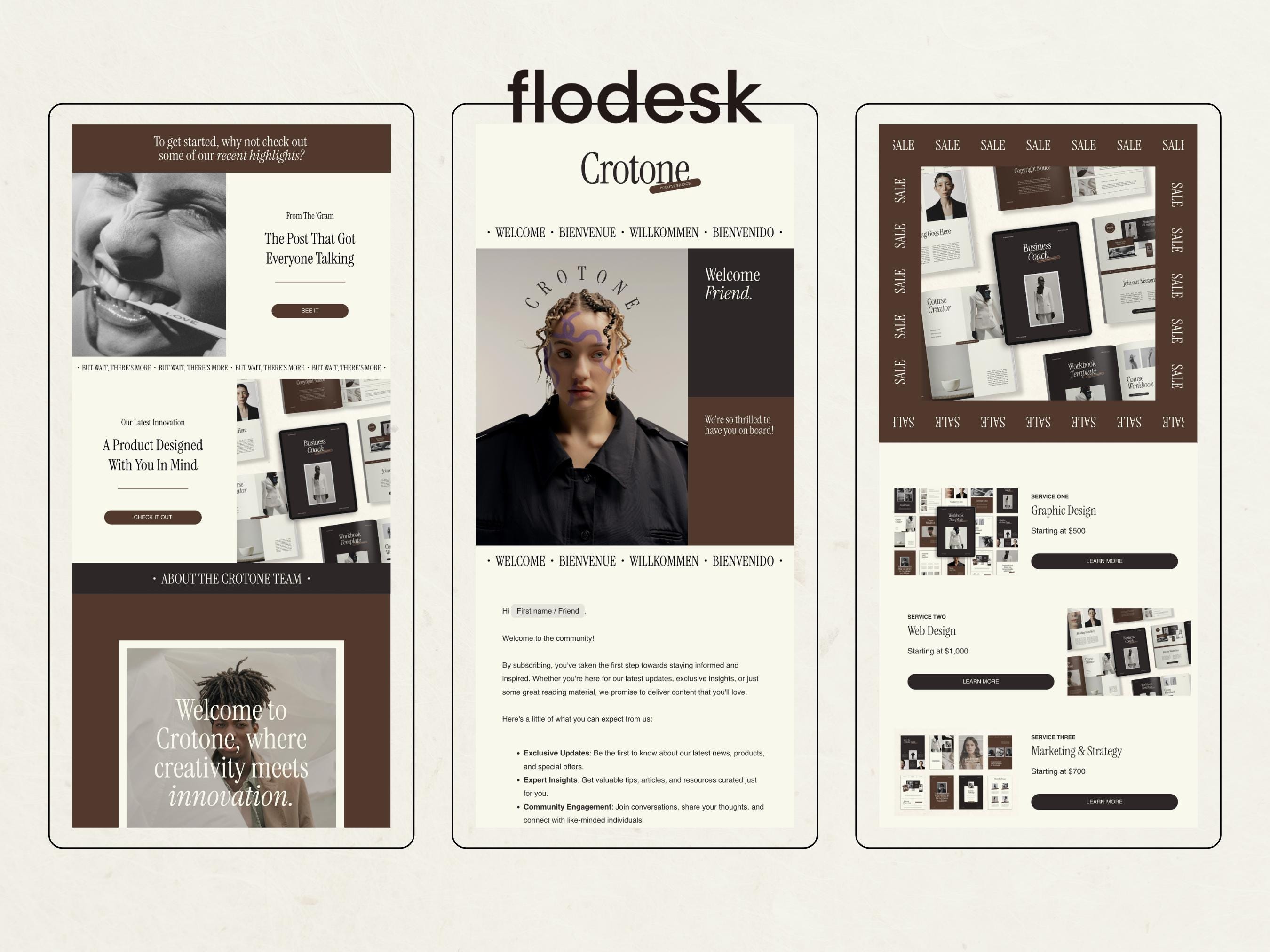 Newsletter Design Using Flodesk Flodesk Email Marketing Templates, Modern Editorial Newsletter Template ...