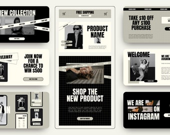 Email Marketing Templates Canva, Modern Editorial Newsletter Template, Marketing Mailing List Design for Mailchimp Klaviyo, Email Campaigns