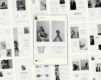 Canva Modern Instagram Stories and Posts Bundle, Editable Templates, Small Business IG Pack Branding, Social Media Marketing Templates