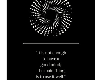 Póster con cita de René Descartes / Pósteres enrollables inspiradores para decoración de oficina