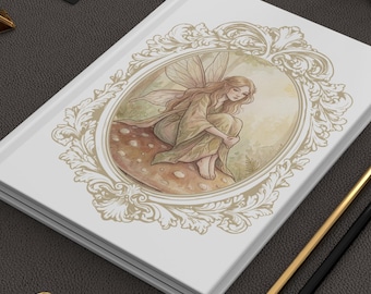 Diario de hadas melancólico / Diario de tapa dura con estilo cottagecore caprichoso y mate