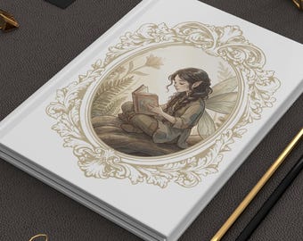 Diario de hadas literario / Diario de tapa dura estilo cottagecore caprichoso mate