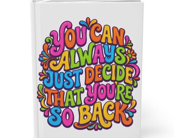 Diario con estilo de los 70 / Cuaderno retro optimista / Diario inspirador de tapa dura mate