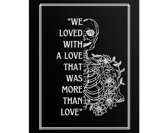 Póster de Edgar Allan Poe y Annabel Lee (enrollado), poema gótico para pared