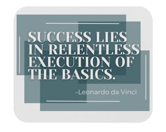 Alfombrilla de ratón con cita de Leonardo da Vinci / Alfombrilla de ratón motivacional para oficina en casa