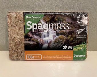 100g Sphagnum moss compressed brick.  Besgrow New Zealand sphagnum