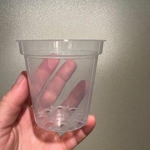 3 inch clear plastic pots for orchids / aroids (7.6cm)