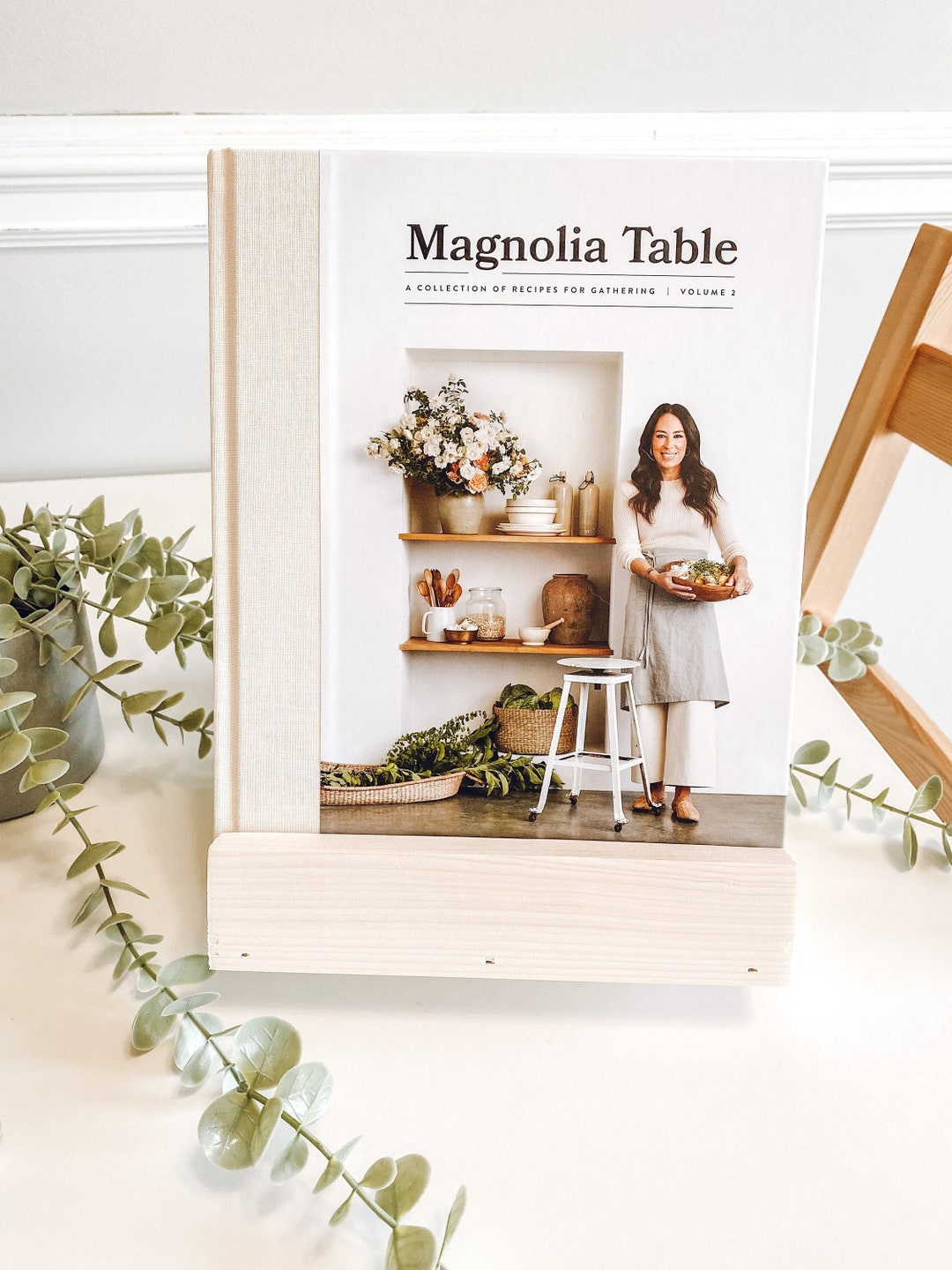 White Rustic Cookbook Stand Farmhouse Kitchen Decor Recipe Etsy