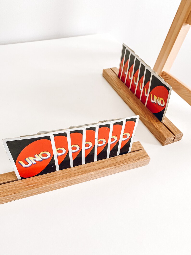 Wooden Playing Card Holder Game Card Stand Card Deck Etsy