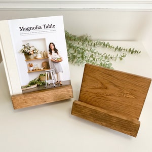 Rustic Wooden Cookbook Stand, Recipe Holder, Cookbook Display