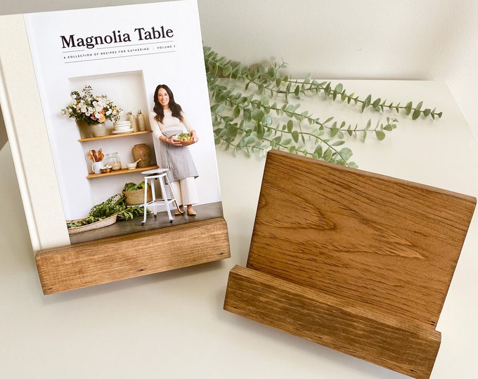 Rustic Wooden Cookbook Stand, Recipe Holder, Cookbook Display - Etsy