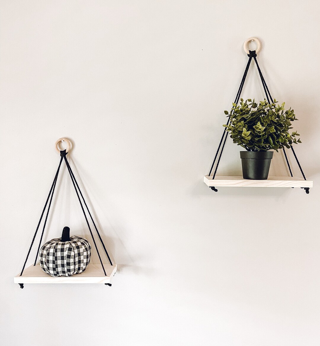 White Hanging Shelves, Decor Shelf, Plant Shelves, Hanging Display