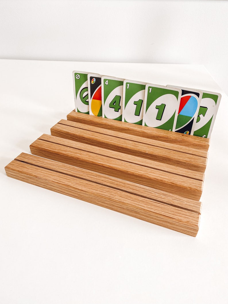 Wooden Playing Card Holder Game Card Stand Card Deck Etsy