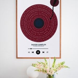 phoebe bridgers &#39;savior complex&#39; lyrics poster, punisher by phoebe bridgers, punisher album art, music art