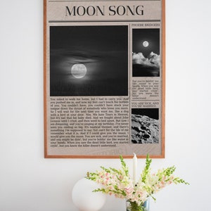phoebe bridgers &#39;moon song&#39; poster, punisher by phoebe bridgers art, phoebe bridgers poster