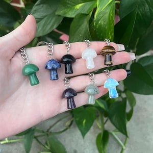 Mushroom Keychain / Crystal Mushroom Keychain / Crystal Bag Charm / Crystal Mushroom Zipper Pull