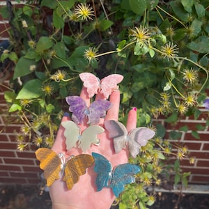 Crystal Butterfly Hair Clips | Gemstone-Inspired Hair Accessories | Unique Boho Butterfly Barrettes