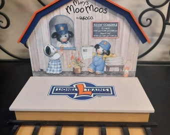 Vintage Mary Moo Moo's Lionel Train Station Display by Enesco