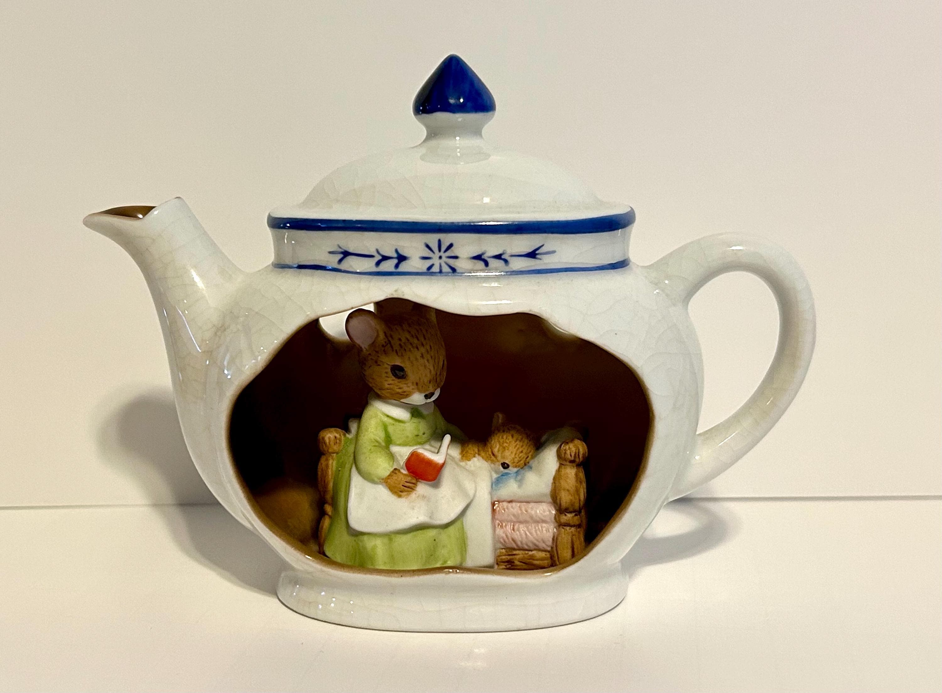 ENESCO エネスコ オルゴール Teapot ティーポット バンガロー 超希少】ENESCO エネスコ オルゴール ネズミ ティーパーティー