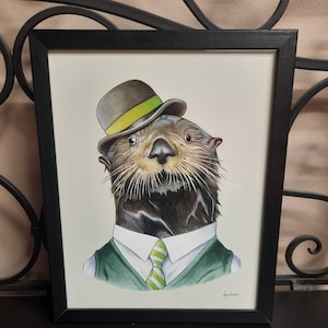 Vintage Sea Otter Gentlemen print Ryan Berkley Illustration 1999