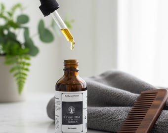 Aceite natural para barba para el crecimiento, hidratación y alivio de la picazón / Ligero para el cuidado masculino 59 ml