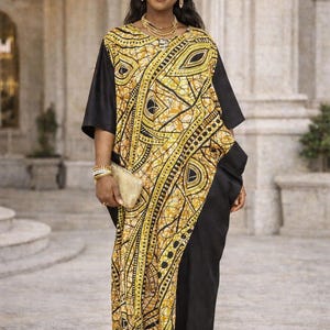 green emerald velvet dress Knee Length Black Wedding Dress with Gold Underlay and Sash