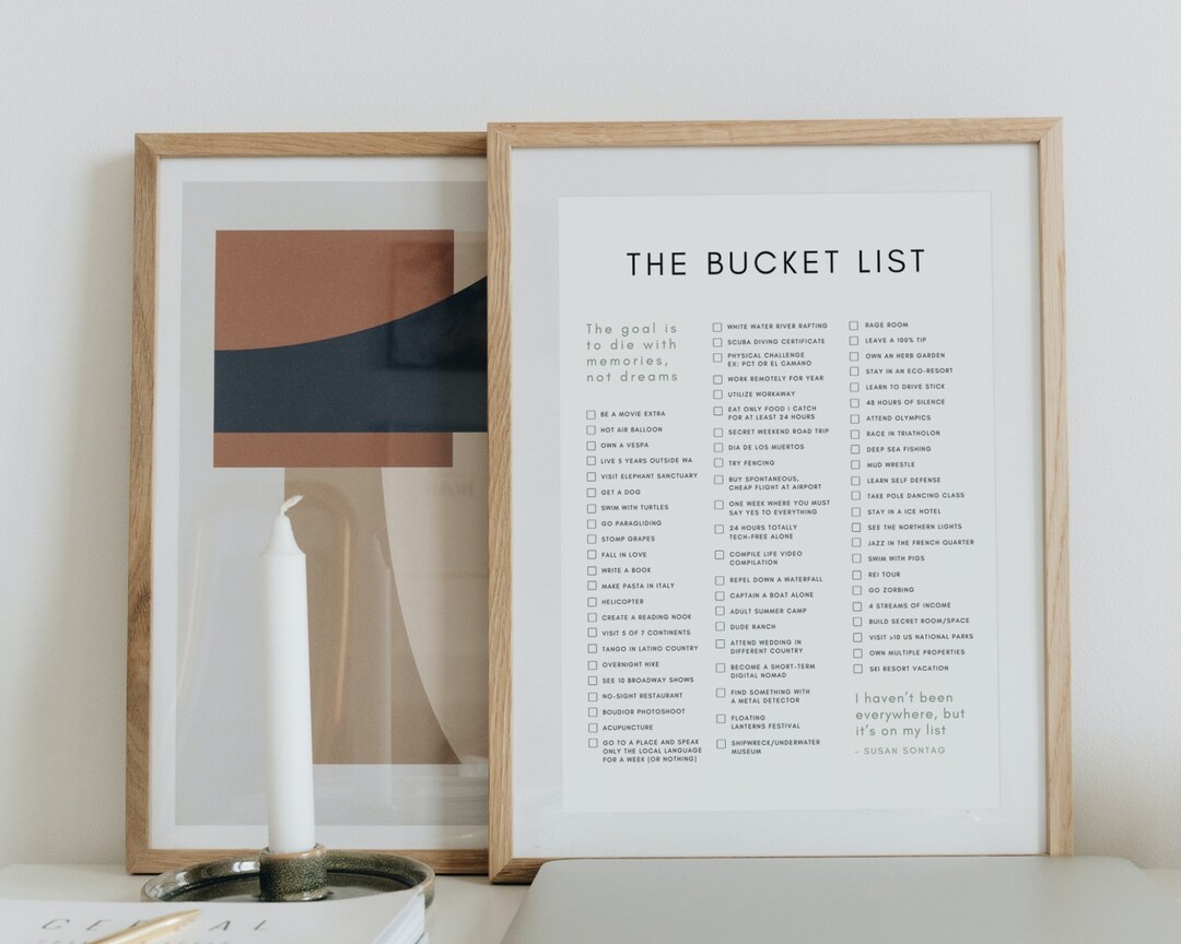 Printable and Editable Customized Bucket List, 8x10 Digital Download ...