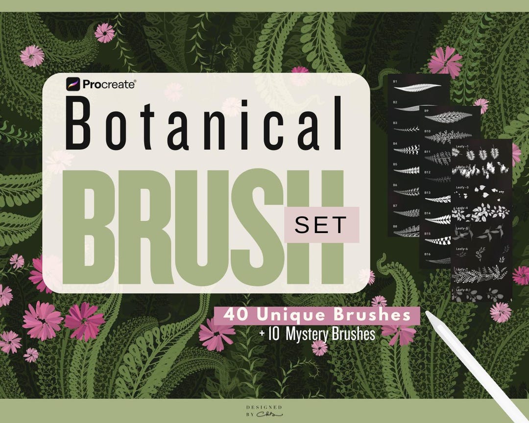 Botanical Brush Set for Procreate | Flowers, Leaves & Stamps - Etsy