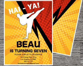 Karate Printable Birthday Party Invitation - Etsy