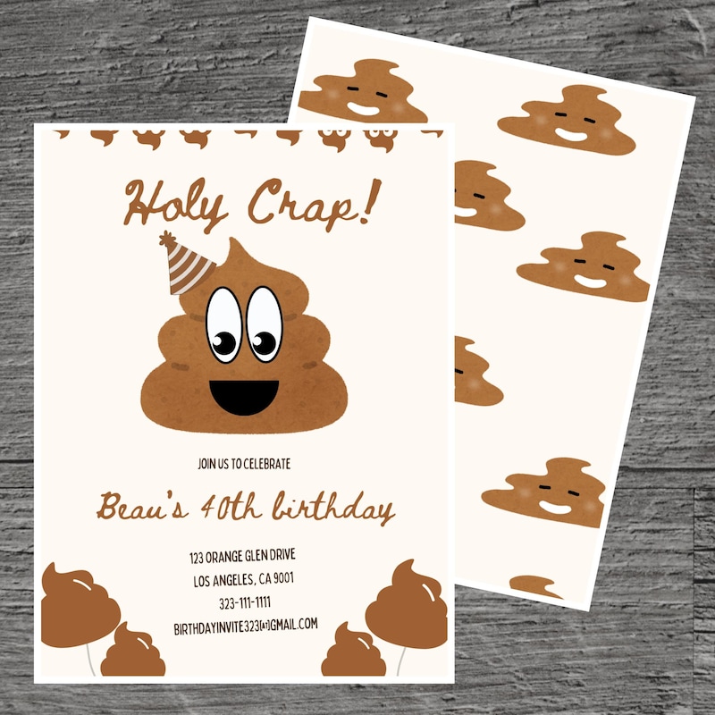 Poop Emoji Invitations - Etsy