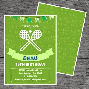 Lacrosse for Beau Theme Birthday Party Invitation Template, Dish, Dime, Deuces, Penalty Box, Custom Editable 5 x 7&quot;, Canva Free Online Tool.